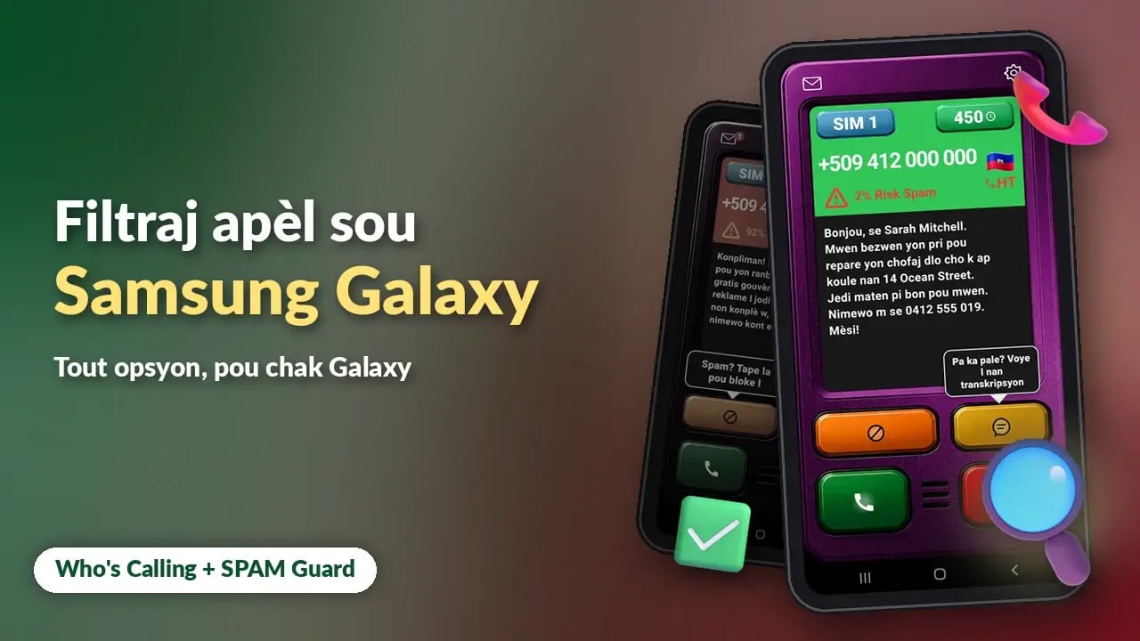 Filtraj apèl sou telefòn Samsung Galaxy: tout opsyon yo