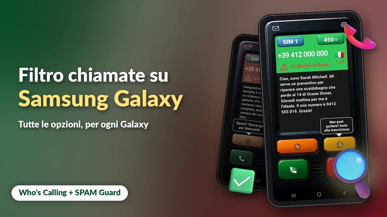 Filtro chiamate sugli smartphone Samsung Galaxy: tutte le opzioni