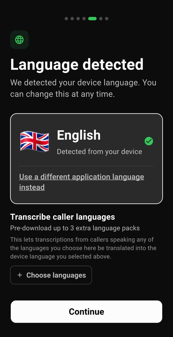 Set up in your own language — detected automatically